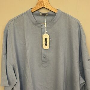 NWT Men's Coofandy Light Blue Shirt size 3XL